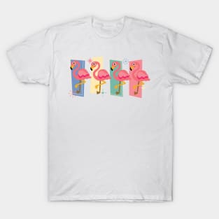 Mid Century Modern Flamingos - Cute Kitschy T-Shirt